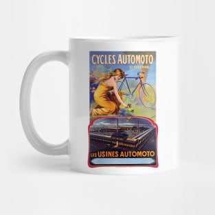 Vintage Travel Poster France Cycles Automoto St. Etienne Mug